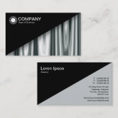 対角線V2 – 黒 – 銀のカーテン抽象芸術 名刺 (正面/裏面)