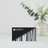 対角線V2 – 黒 – 銀のカーテン抽象芸術 名刺 (スタンド正面)