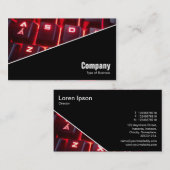 対角線V3 – 黒 – キーボ白熱［赤熱］光を放つード 名刺 (正面/裏面)