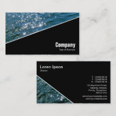 対角線V3 – 黒 – 水きらめく面 名刺 (正面/裏面)