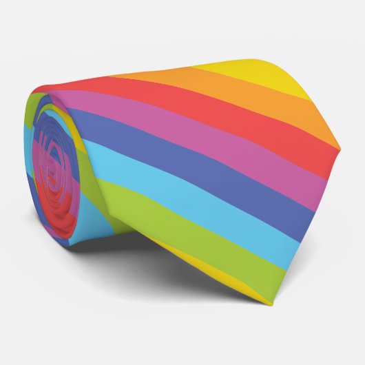 対角虹ストライプの線 ネクタイ (ロール)