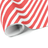 対角赤と白ストライプ ラッピングペーパー (ロールコーナー)