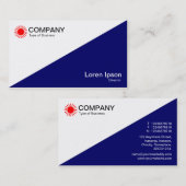 対角 - 白と濃いネイビー 名刺 (正面/裏面)