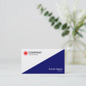 対角 - 白と濃いネイビー 名刺 (スタンド正面)