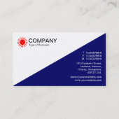 対角 - 白と濃いネイビー 名刺 (裏面)