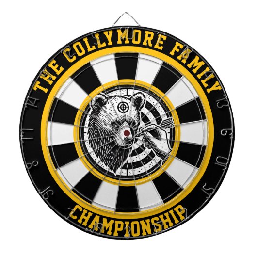 対象のグリズリーベアのアートワーク ダーツボード (正面)