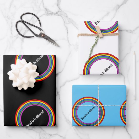 対象誇りを持ったの3つ違う ラッピングペーパーシート (正面)