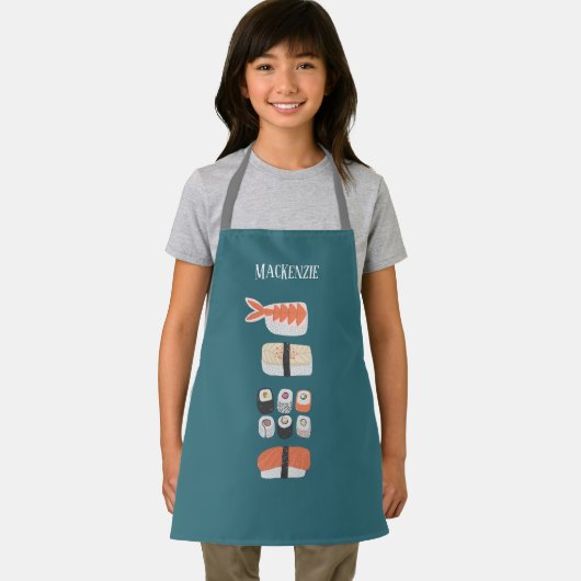 寿司おもしろい パーソナライズされた エプロン (インサイチュ)