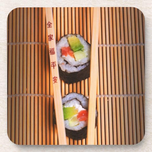 寿司および木の箸 コースター (正面)