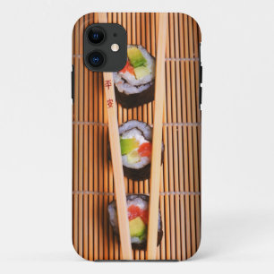 寿司および木の箸 iPhone 11 ケース