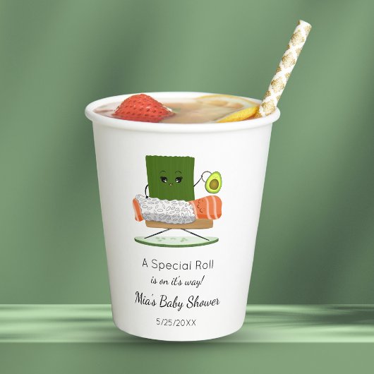 寿司かわいいアボカドガラトル付きベビーシャワー 紙コップ