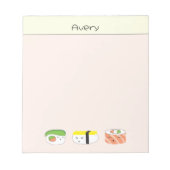 寿司かわいいイラストレーション パーソナライズされた ノートパッド (正面)