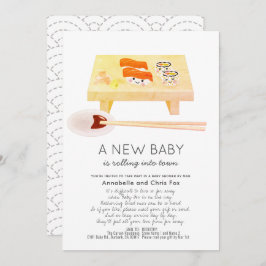 寿司かわいいベビーシャワーバイメール招待状 招待状