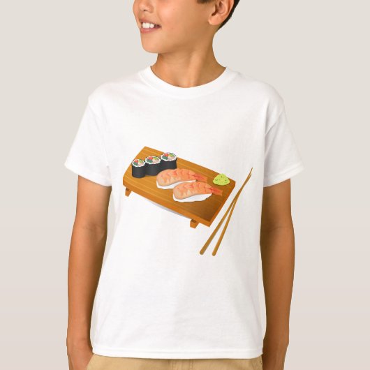 寿司かわいい日本の食 Tシャツ (正面)