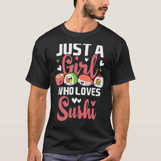 寿司が大好きな女の子 – 日本食日本の品 Tシャツ (正面)