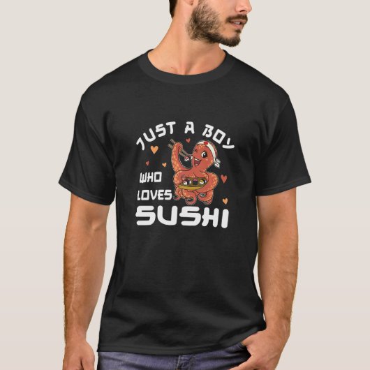 寿司が大好きな男の子 Tシャツ (正面)