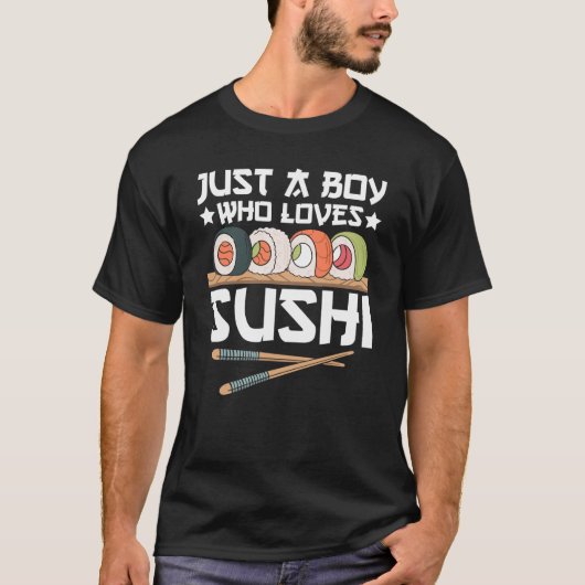 寿司が大好きな男の子 Tシャツ (正面)