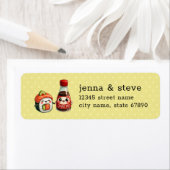 寿司としょうゆ差出人住所ラベル ラベル (インサイチュ)