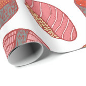 寿司とシ転がームレス柄。ドードル漫画c ラッピングペーパー (ロールコーナー)