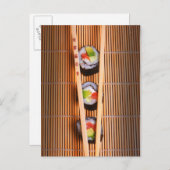 寿司と木箸 ポストカード (正面/裏面)