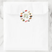 寿司と漢字回転寿司 ラウンドシール (バッグ)