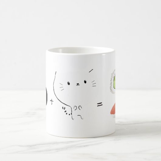寿司と猫はCutenessに匹敵します! コーヒーマグカップ (中央)