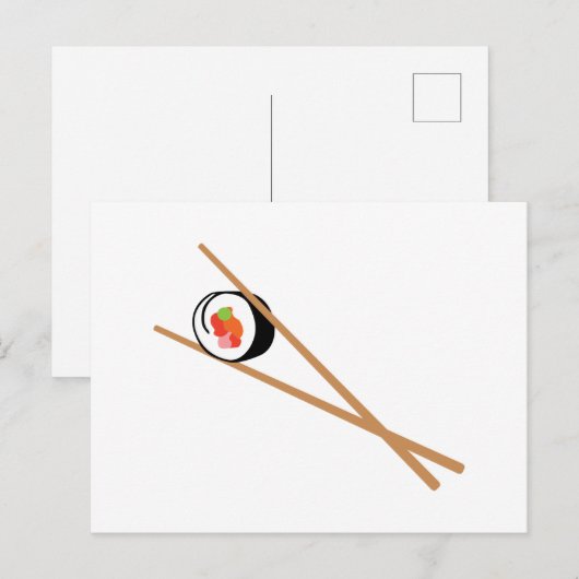 寿司と箸 ポストカード (正面/裏面)