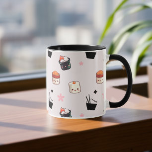 寿司と米のかわいい マグカップ