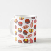 寿司と継転がぎ目のない柄。ドードル漫画c コーヒーマグカップ (正面左)