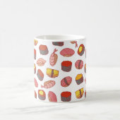 寿司と継転がぎ目のない柄。ドードル漫画c コーヒーマグカップ (中央)