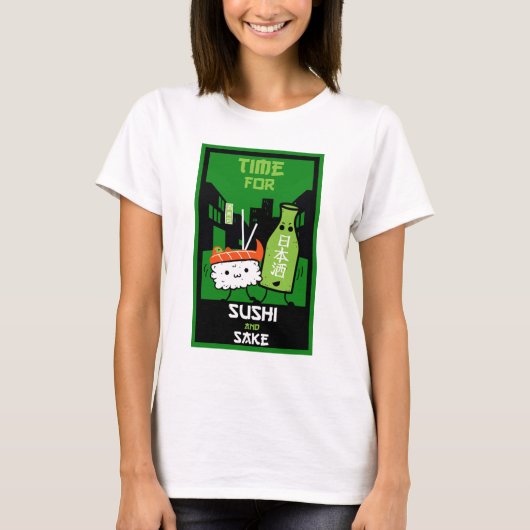 寿司と酒グルメTシャツ Tシャツ (正面)