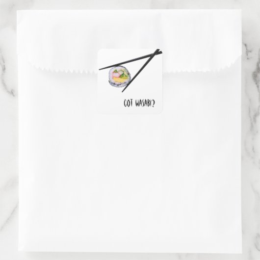 寿司と黒箸 スクエアシール (バッグ)