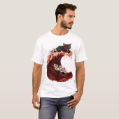 寿司にゃんこドリーム 変わった日本食の子猫 Tシャツ (正面フル)