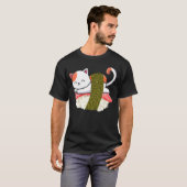 寿司にゃんこ キティ 仔猫 日本の刺身料理 Tシャツ (正面フル)