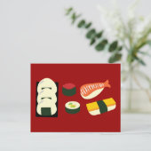 寿司のおもしろい ポストカード (スタンド正面)