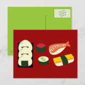 寿司のおもしろい ポストカード (正面/裏面)