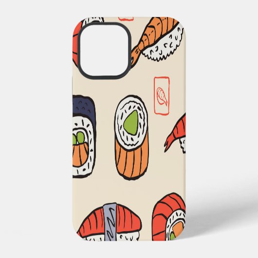 寿司のシームレスパターンデザイン iPhoneケース (裏面)