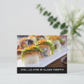 寿司のパーティの招待状 インビテーションポストカード (スタンド正面)