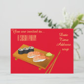 寿司のパーティーの日本人のパーティー 招待状 (スタンド正面)