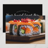 寿司のボケ写真 招待状 (正面/裏面)