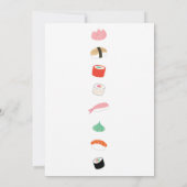 寿司の夕食と昼食　日本の誕生日パーティーのご招待 招待状 (裏面)