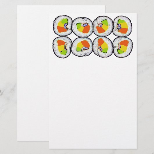 寿司の寿司の文房具 便箋 (正面/裏面)