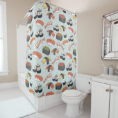 寿司の日本の食糧パターン シャワーカーテン (インサイチュ)