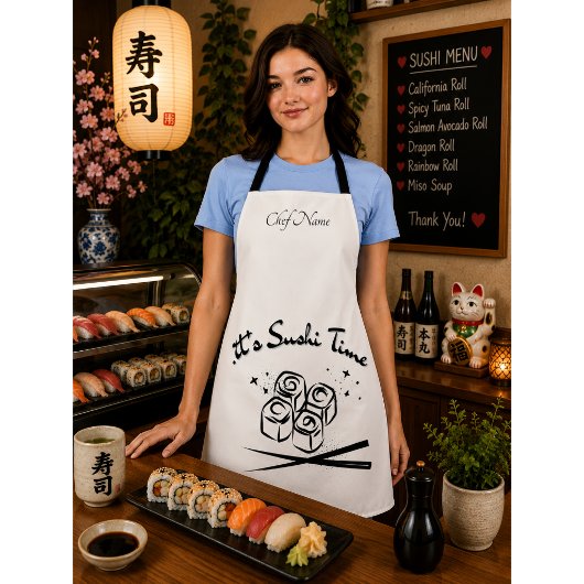 寿司の時間だ、寿司 エプロン