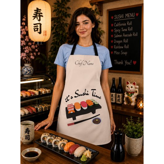 寿司の時間です、寿司 エプロン