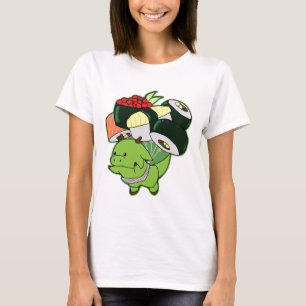 寿司の気球が付いているトンボ Tシャツ