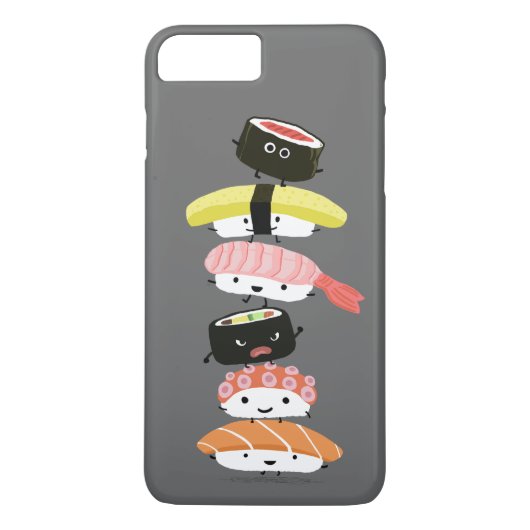 寿司の積み重ね-寿司のキャラクターのかわいいタワー Case-Mate iPhoneケース (裏面)