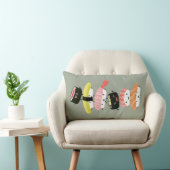 寿司の積み重ね-幸せな寿司の友人のタワー ランバークッション (椅子)