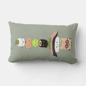 寿司の積み重ね-幸せな寿司の友人のタワー ランバークッション (裏面)