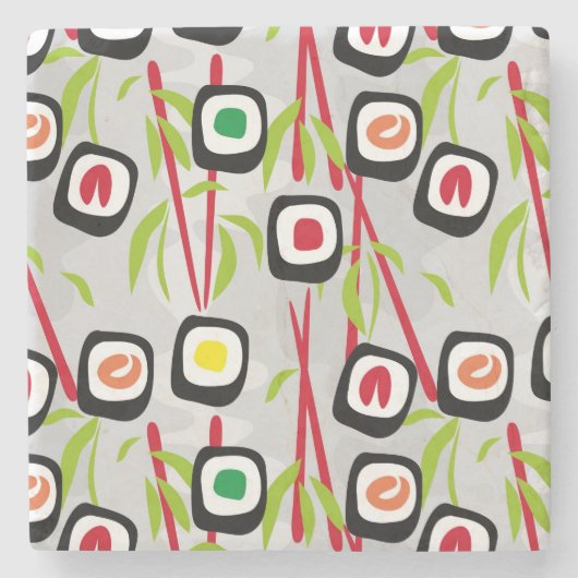 寿司の背景 ストーンコースター (正面)